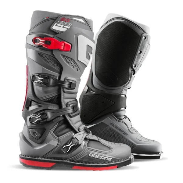 Gaerne SG22 ANTHRACITE/BLACK/RED Motocross Boots Size – Euro 43